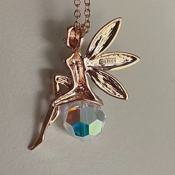 Butler FAC Rose Gold Tone Fairy AB Crystal Necklace - Picture 6 of 9